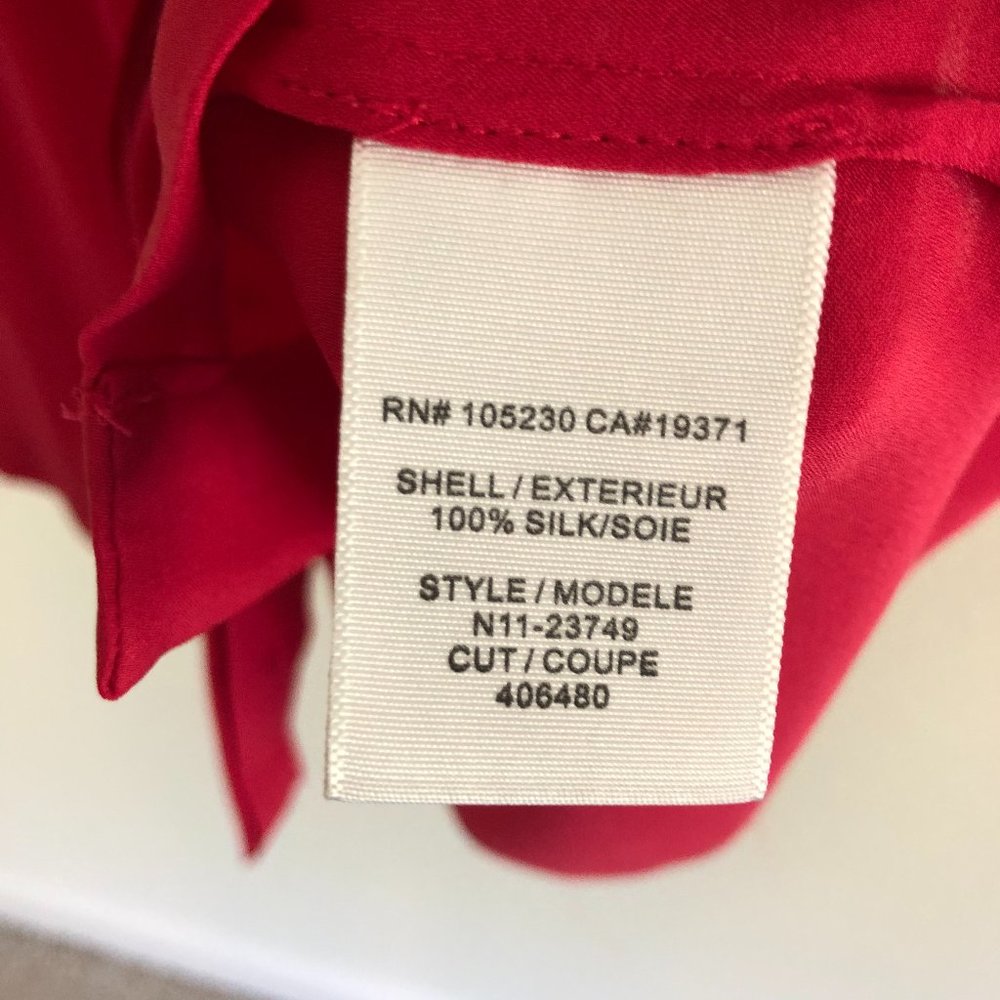 Joie red 100% silk blouse XS - Picture 3 of 6